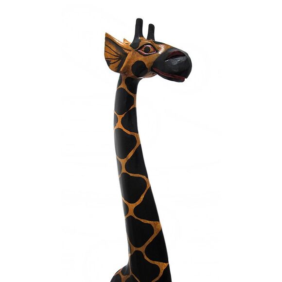 Scratch & Dent 3 Foot Tall Hand-Carved Wooden Giraffe Statue Decor - Picture 3 of 7